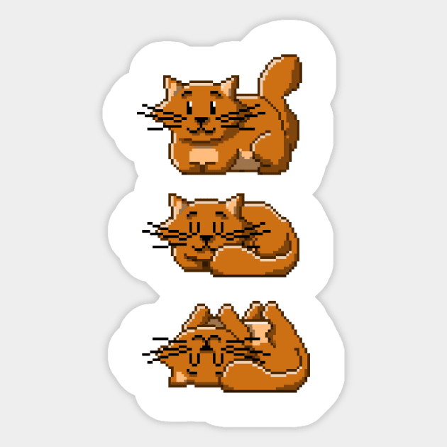 Pixel Cat Sticker by Fra3guitars